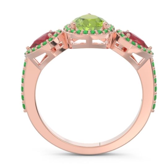 Halo Three Stone Pear Shape Varsana Ring