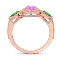 Halo Three Stone Pear Shape Varsana Ring