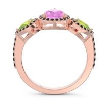 Halo Three Stone Pear Shape Varsana Ring