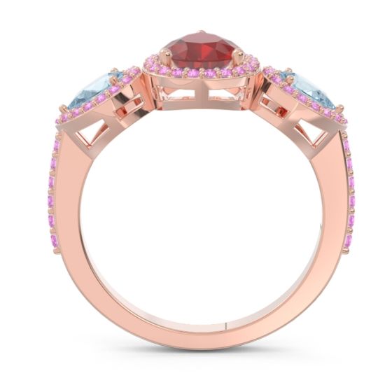 Halo Three Stone Pear Shape Varsana Ring