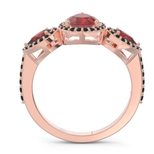 Halo Three Stone Pear Shape Varsana Ring