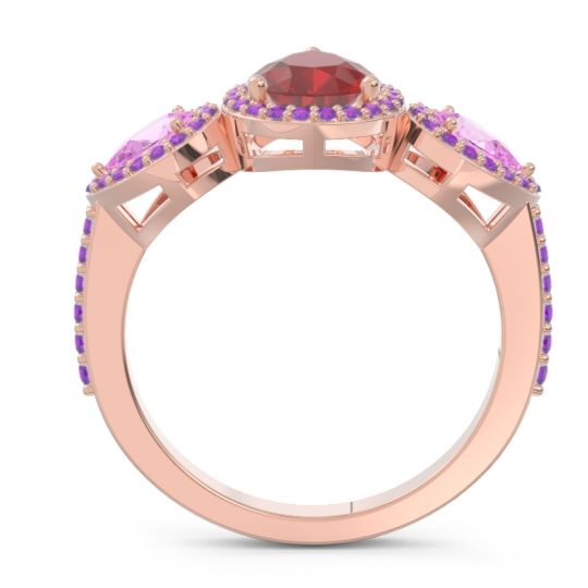 Halo Three Stone Pear Shape Varsana Ring