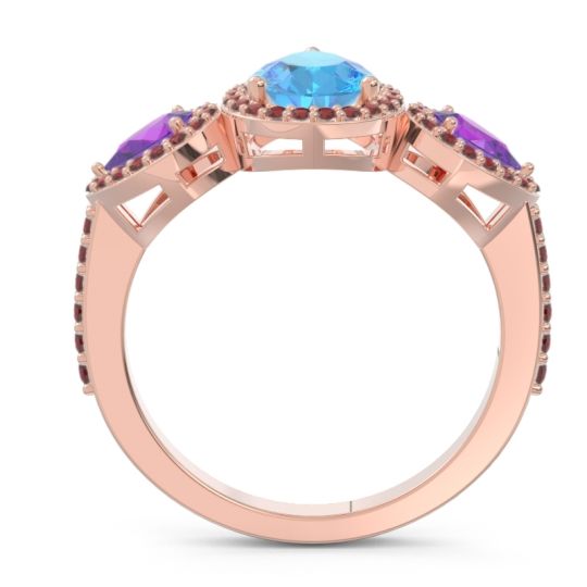 Halo Three Stone Pear Shape Varsana Ring