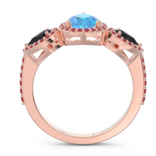 Halo Three Stone Pear Shape Varsana Ring