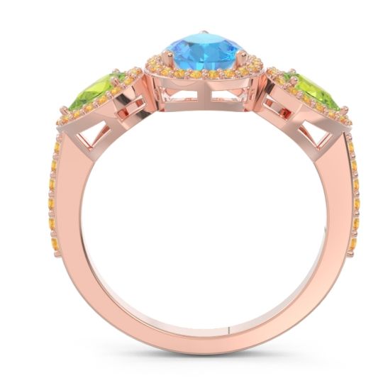 Halo Three Stone Pear Shape Varsana Ring