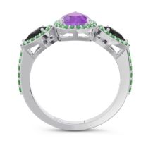 Halo Three Stone Pear Shape Varsana Ring