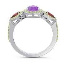 Halo Three Stone Pear Shape Varsana Ring