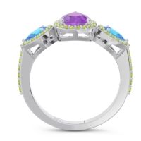 Halo Three Stone Pear Shape Varsana Ring