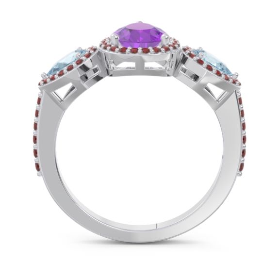 Halo Three Stone Pear Shape Varsana Ring