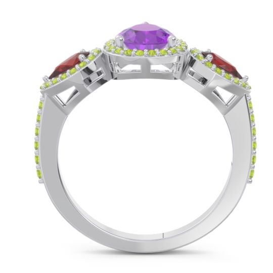 Halo Three Stone Pear Shape Varsana Ring