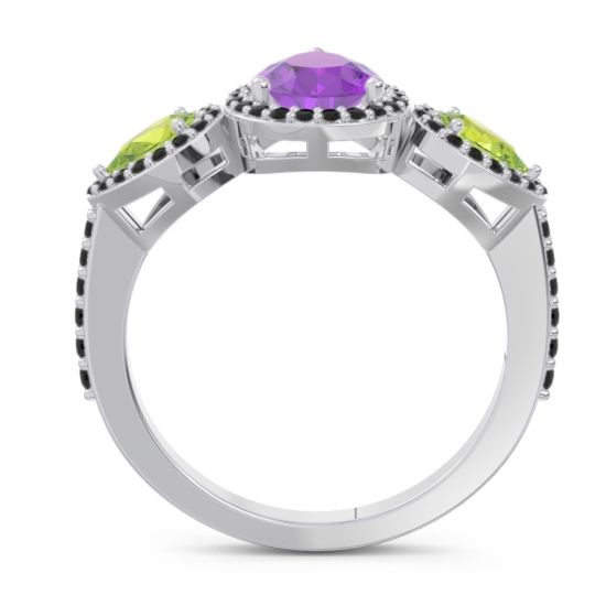 Halo Three Stone Pear Shape Varsana Ring