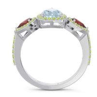 Halo Three Stone Pear Shape Varsana Ring