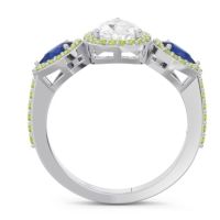 Halo Three Stone Pear Shape Varsana Ring