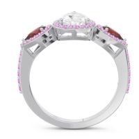 Halo Three Stone Pear Shape Varsana Ring