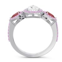 Halo Three Stone Pear Shape Varsana Ring