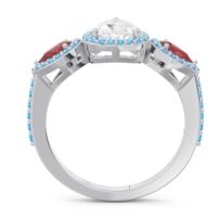Halo Three Stone Pear Shape Varsana Ring