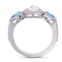 Halo Three Stone Pear Shape Varsana Ring