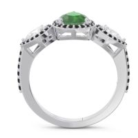 Halo Three Stone Pear Shape Varsana Ring