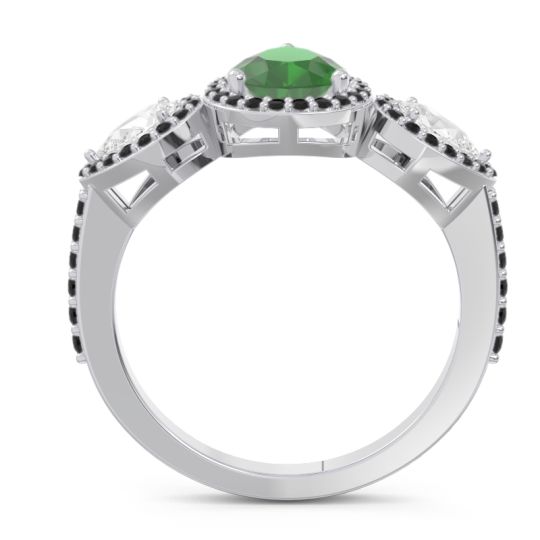 Halo Three Stone Pear Shape Varsana Ring