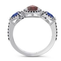 Halo Three Stone Pear Shape Varsana Ring