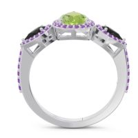 Halo Three Stone Pear Shape Varsana Ring