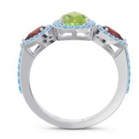 Halo Three Stone Pear Shape Varsana Ring