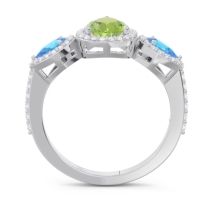 Halo Three Stone Pear Shape Varsana Ring