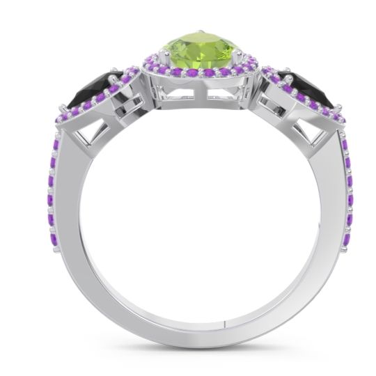 Halo Three Stone Pear Shape Varsana Ring
