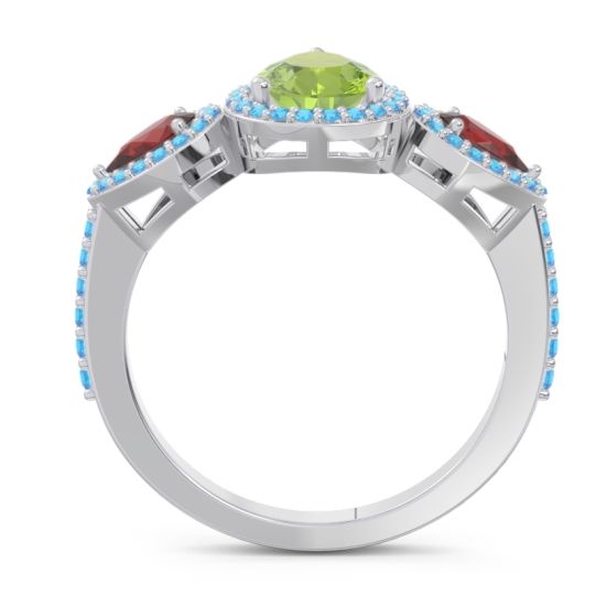 Halo Three Stone Pear Shape Varsana Ring