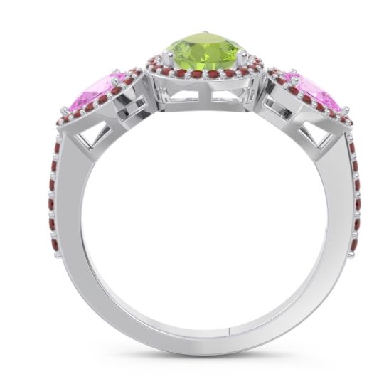 Halo Three Stone Pear Shape Varsana Ring