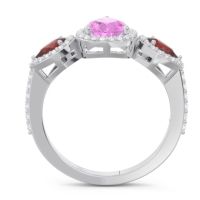 Halo Three Stone Pear Shape Varsana Ring