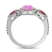 Halo Three Stone Pear Shape Varsana Ring