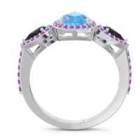 Halo Three Stone Pear Shape Varsana Ring