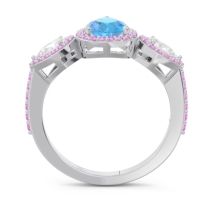 Halo Three Stone Pear Shape Varsana Ring