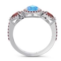 Halo Three Stone Pear Shape Varsana Ring