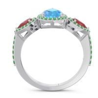 Halo Three Stone Pear Shape Varsana Ring