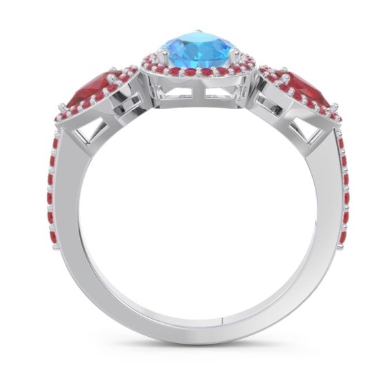 Halo Three Stone Pear Shape Varsana Ring