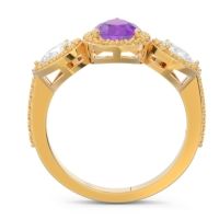Halo Three Stone Pear Shape Varsana Ring
