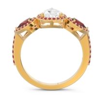 Halo Three Stone Pear Shape Varsana Ring