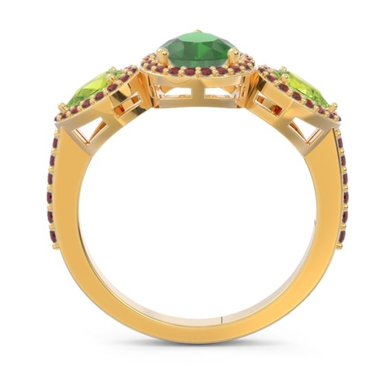 Halo Three Stone Pear Shape Varsana Ring