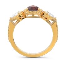 Halo Three Stone Pear Shape Varsana Ring