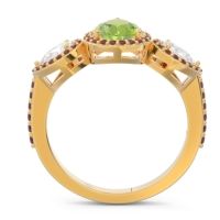 Halo Three Stone Pear Shape Varsana Ring