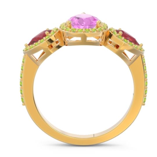 Halo Three Stone Pear Shape Varsana Ring