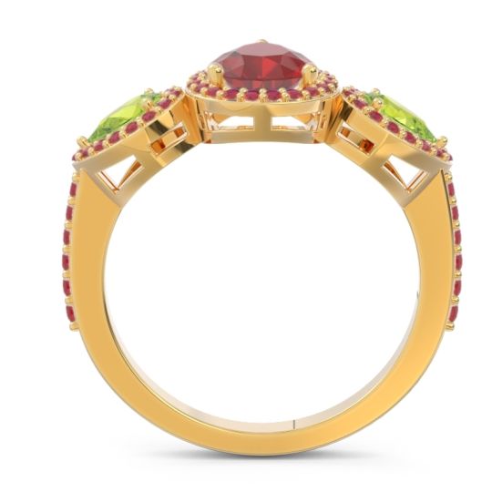 Halo Three Stone Pear Shape Varsana Ring