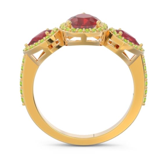 Halo Three Stone Pear Shape Varsana Ring