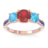 Three Stone Pave Zasti Ring