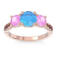 Three Stone Pave Zasti Ring