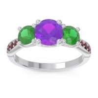 Three Stone Pave Zasti Ring