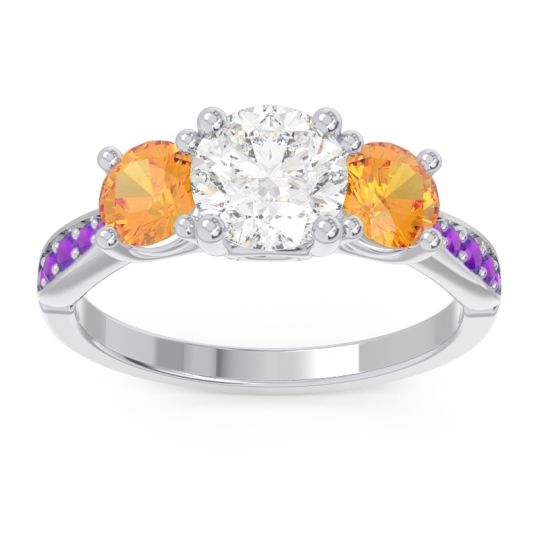 Three Stone Pave Zasti Ring