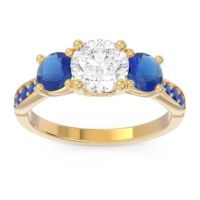 Three Stone Pave Zasti Ring